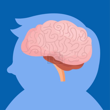 Photo for Human brain icon illustration - Royalty Free Image