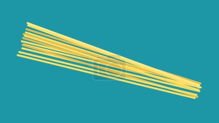 Téléchargez les illustrations : Sticks of noodles isolated on a blue background. - en licence libre de droit
