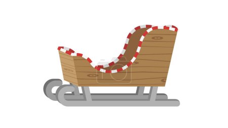 Sleigh with wooden seat and back