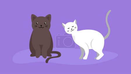 Photo for Cats icon. flat illustration of cats vector icons isolated on purple background - Royalty Free Image