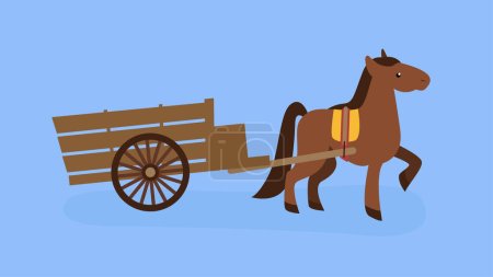 horse carriage icon in cartoon style isolated vector illustration