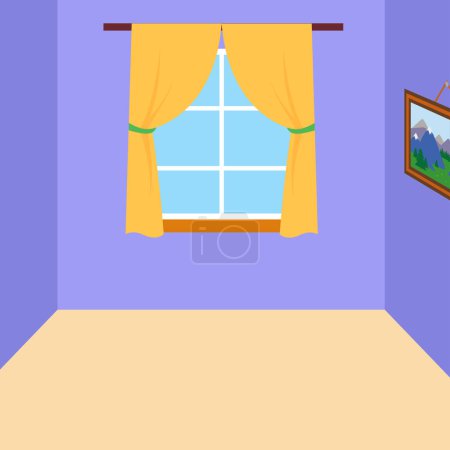 Téléchargez les illustrations : Window with curtains vector illustration design - en licence libre de droit
