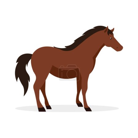 Pferde-Ikone. flache Abbildung des Pferdevektors Logo-Designs