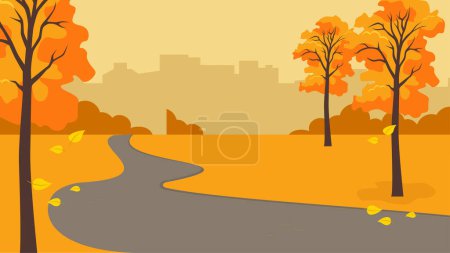 Photo for Autumn landscape with trees and forest - Royalty Free Image