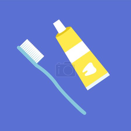 Téléchargez les illustrations : Icône brosse à dents. illustration plate des icônes vectorielles brosse dentifrice pour la conception web - en licence libre de droit