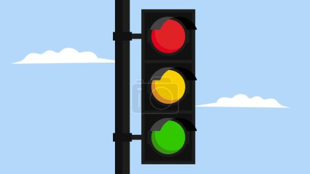 Téléchargez les illustrations : Traffic light icon, web simple illustration - en licence libre de droit