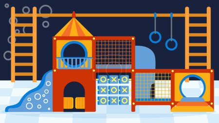 Illustration for Vector illustration of a playground room with toys - Royalty Free Image