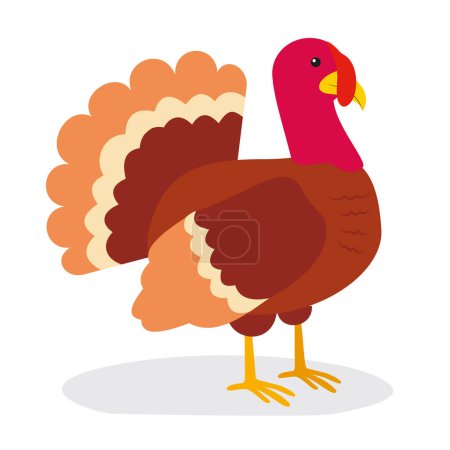 Téléchargez les illustrations : Turkey bird icon, vector illustration graphic design - en licence libre de droit