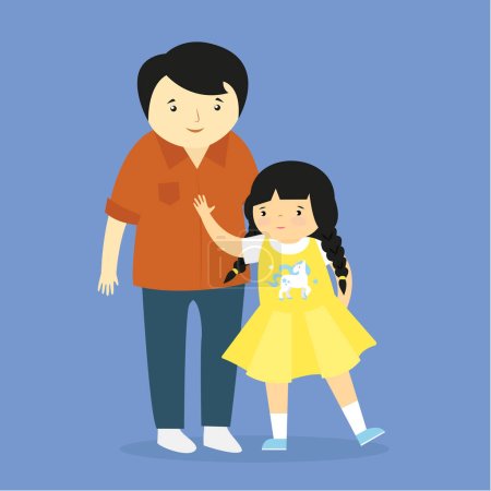 Illustration for Family of father and daughter , vector illustration - Royalty Free Image