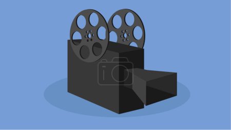 Ilustración de Icono de carrete de película y película. Ilustración vectorial de carrete de película y película. - Imagen libre de derechos
