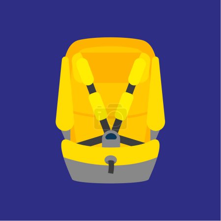 Téléchargez les illustrations : Siège d'auto portable bébé jaune - illustration - en licence libre de droit