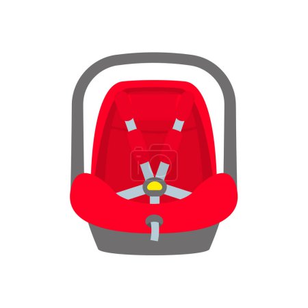 Téléchargez les illustrations : Siège auto portable bébé rouge - illustration - en licence libre de droit
