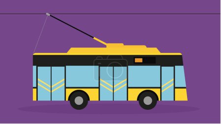 Ilustración de Autobús de trolebús amarillo, negro - ilustración - Imagen libre de derechos
