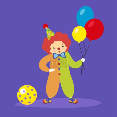 Ilustración de Circo chico con globos y sombrero vector ilustración diseño - Imagen libre de derechos