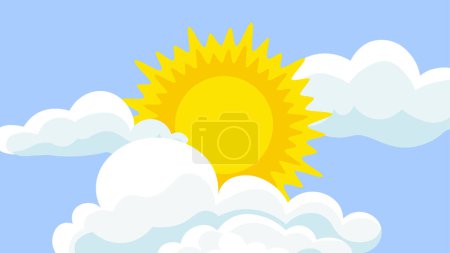 Photo for Vector illustration of a sun and clouds - Royalty Free Image