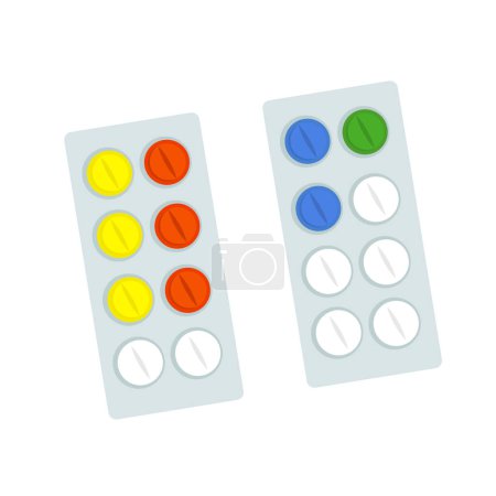 Illustration for Pills, tablets, capsules, medicine, health, medical, healthcare, pharmacy, abstract, vector illustration - Royalty Free Image