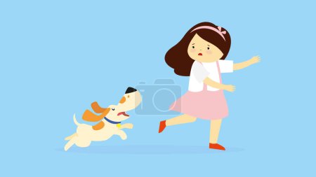 Ilustración de Linda niña con un perro - Imagen libre de derechos