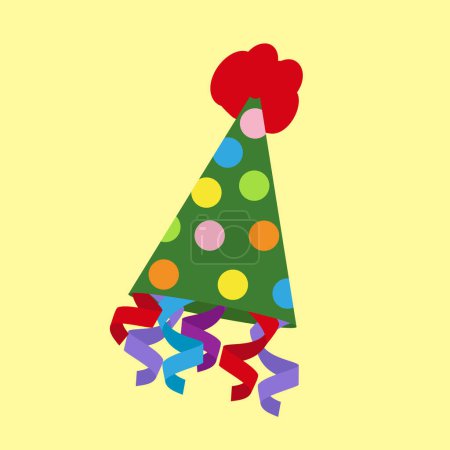 Ilustración de Sombrero de fiesta con tapa y confeti vector ilustración diseño - Imagen libre de derechos