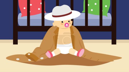 Photo for Vector illustration of baby in adult clothes - Royalty Free Image