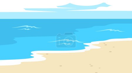 Téléchargez les illustrations : Plage et mer, illustration vectorielle - en licence libre de droit
