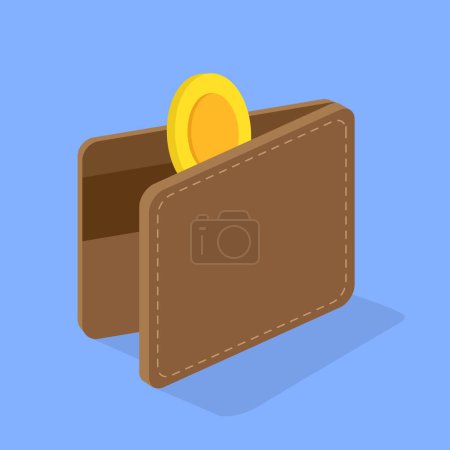 Téléchargez les illustrations : Portefeuille avec argent et illustration vectorielle de sac à main - en licence libre de droit