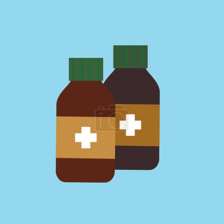 Illustration for Medical bottle with pills icon. flat illustration of medicine pill vector icons for web design - Royalty Free Image