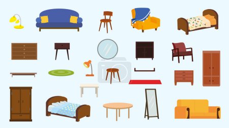 Illustration for Furniture icons vector set - Royalty Free Image