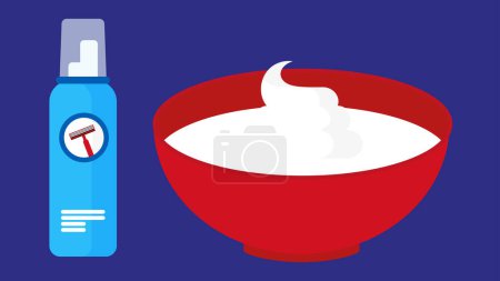 Illustration for Cosmetic product icon, shaving cream in bowl, vector illustration - Royalty Free Image