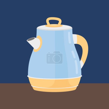 Illustration for Teapot on the table. Vector illustration in flat style. - Royalty Free Image