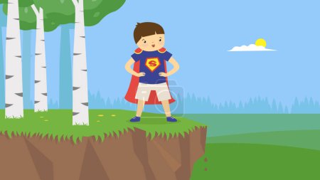 Illustration for Boy in superhero costume - Royalty Free Image