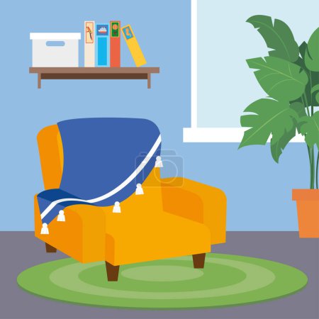 Illustration for Interior of a living room - Royalty Free Image