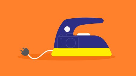 Illustration for Iron with long cable icon - Royalty Free Image