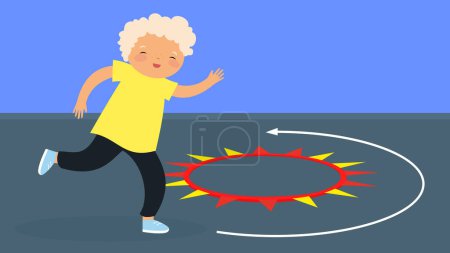 Illustration for Boy playing with a hula hoop. - Royalty Free Image