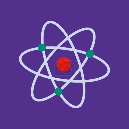 Illustration for Atom icon. flat design - Royalty Free Image