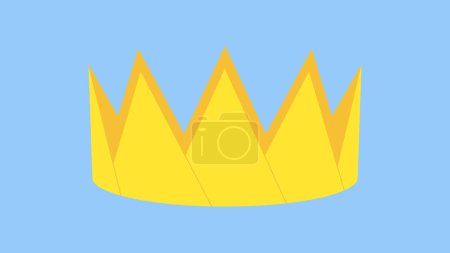 Ilustración de Icono de corona en estilo plano. Ilustración del vector corona sobre fondo azul. - Imagen libre de derechos