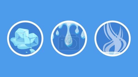 Illustration for Ice icon set. Isolated on blue background. Vector illustration. - Royalty Free Image