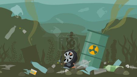 Pollution of the environment. Vector illustration