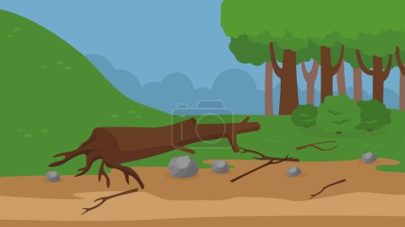 Illustration for Dry tree in the forest. Vector illustration of a flat style. - Royalty Free Image