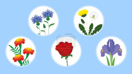 Illustration for Flower icons set. Collection of flower icons. Vector illustration. - Royalty Free Image