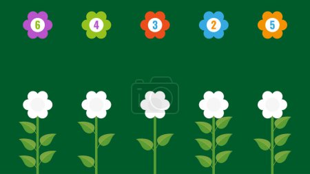 Ilustración de Ilustración de flores sobre fondo verde - Imagen libre de derechos
