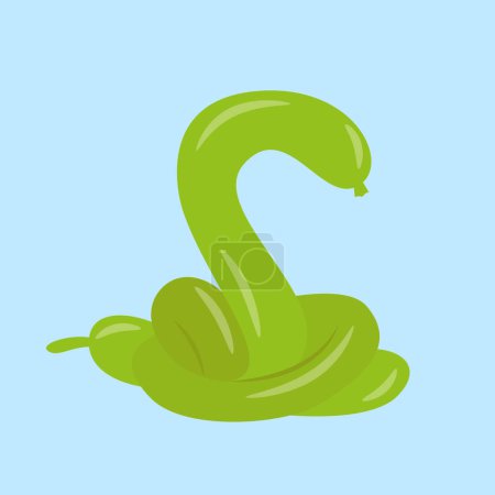 Téléchargez les illustrations : Illustration de la figure de serpent en ballon vert - en licence libre de droit