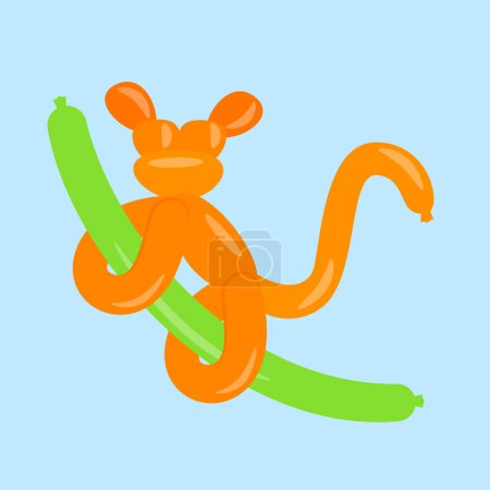 Illustration for Illustration of Monkey figure made of balloon - Royalty Free Image