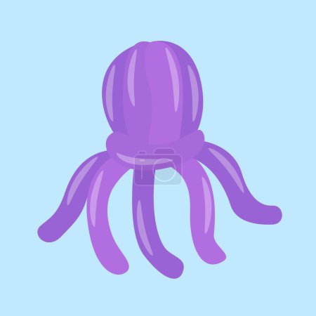 Illustration for Illustration of purple balloon in octopus figure shape - Royalty Free Image