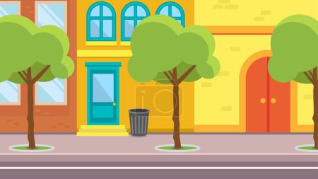 Illustration for Urban street with trees illustration design - Royalty Free Image