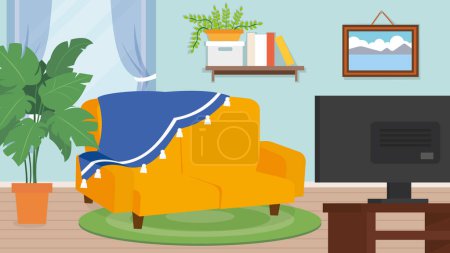 Illustration for Modern living room interior, illustration design - Royalty Free Image