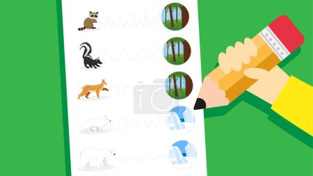 Illustration for Kid doing study exercise, vector illustration - Royalty Free Image