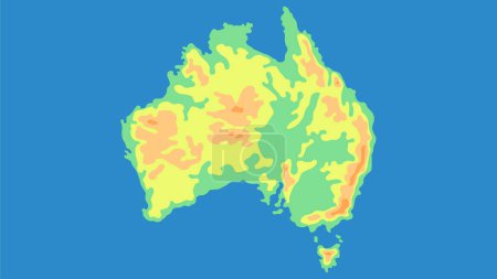 Téléchargez les illustrations : Carte de l'Australie, plan d'ensemble, illustration vectorielle - en licence libre de droit