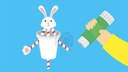 Illustration for Handmade character of rabbit, vector illustration - Royalty Free Image