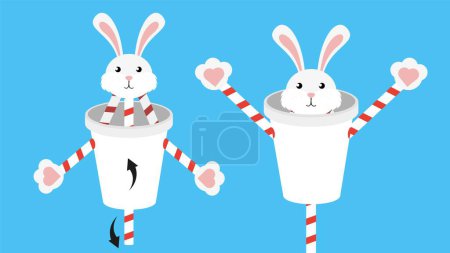 Illustration for Handmade character of rabbit, vector illustration - Royalty Free Image