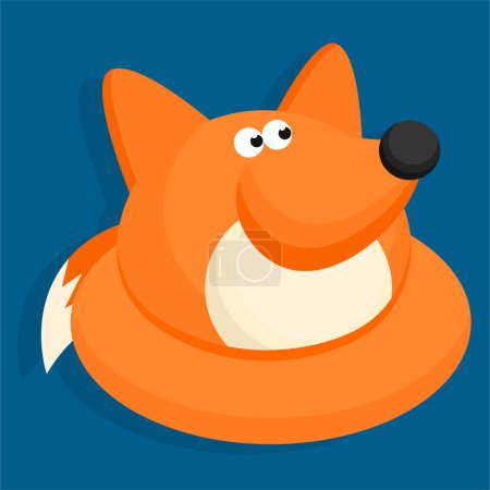 Téléchargez les illustrations : Mignon chien dessin animé dormant dans un chapeau orange. Illustration vectorielle en style plat - en licence libre de droit